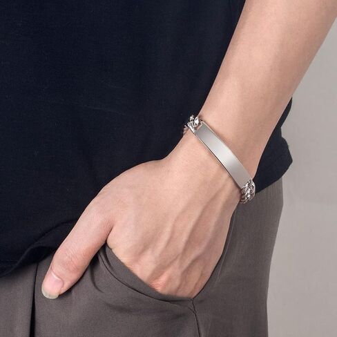H&Beautimer 925 Sterling Silver Bracelet 10/12MM Cuban Chain Bracelet Fine Jewelry Men Teen Sterling Silver Brand Chain Bracelet 7,7.5,8,8.5,9,9.5,10'' Birthday Gift in Saudi Arabia