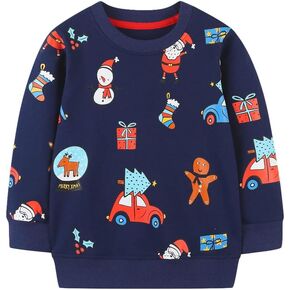 Toddler Boy's Cotton Crewneck Sweatshirt Long Sleeve Casual Pullover Shirts