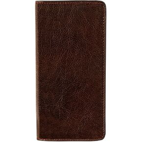 Time Resistance Long Leather Wallet - Suit Wallet - Bifold Mens Leather Wallet - Checkbook Wallet - Tall Billfold Card Wallet - Slim Wallet Made in Italy