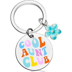 AOBIURV Christmas Stocking Stuffers For Women Aunt Gifts From Neice Womens Stocking Stuffers Cute Gifts For Aunt Best Aunt Ever Gift Auntie Gifts Idea Birthday Cool Aunt Club Keyring
