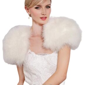 Women Shawls Real Ostrich Feather Cape Fluffy Warm Bridal Shawl Wedding Party for Bride Bridesmaid in Saudi Arabia