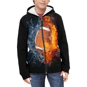 Suobstales Kids Soft Zip-Up Hoodie for Boys 6-16 Years Hooded Sweatshirt Fall Cardigan Jacket With Pockets
