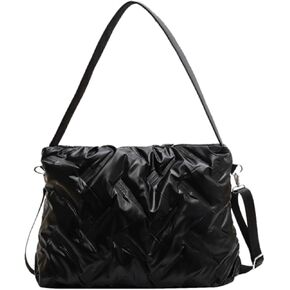 حقيبة مبطنة للنساء، حقائب هوبو، حقائب يد بسحاب، حقائب يد منتفخة، حقيبة كتف كبيرة من النايلون للترفيه اليومي in Kuwait