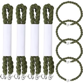 KALIONE 12 Pcs Military Boot Bands Elastic Boot Bands Military Boot Straps Boot Straps Shoelace with Metal Hooks, Elastic Boot Straps Military Boot Bands Blousing Garters(Green)