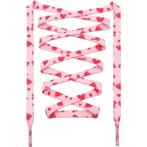 DANHUA Colored Flat Shoe laces: 2 Pair Heart Printed Shoelaces for Sneakers boot