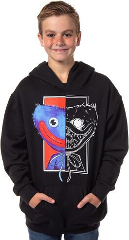 Mad Engine Poppy Playtime Boys' Huggy Split Face Jumpscare Pullover Hoodie in Saudi Arabia