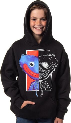 Mad Engine Poppy Playtime Boys' Huggy Split Face Jumpscare Pullover Hoodie in Saudi Arabia
