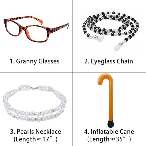 Morvally Old Lady زي شعر مستعار للفتيات الصغيرات 100 يوم من زي المدرسة 6 قطع مجموعة رمادي مجعد الجدة شعر مستعار كوسبلاي لحفلات الهالوين in Kuwait