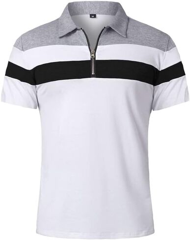 قمصان بولو NAVEKULL للرجال بأكمام قصيرة وطويلة، قميص كاجوال بياقة بسحاب 1/4 in Kuwait