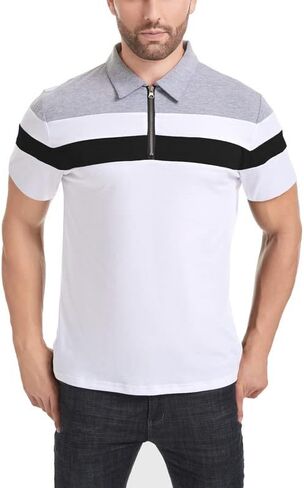 قمصان بولو NAVEKULL للرجال بأكمام قصيرة وطويلة، قميص كاجوال بياقة بسحاب 1/4 in Kuwait