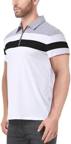 قمصان بولو NAVEKULL للرجال بأكمام قصيرة وطويلة، قميص كاجوال بياقة بسحاب 1/4 in Kuwait