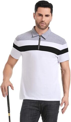 قمصان بولو NAVEKULL للرجال بأكمام قصيرة وطويلة، قميص كاجوال بياقة بسحاب 1/4 in Kuwait