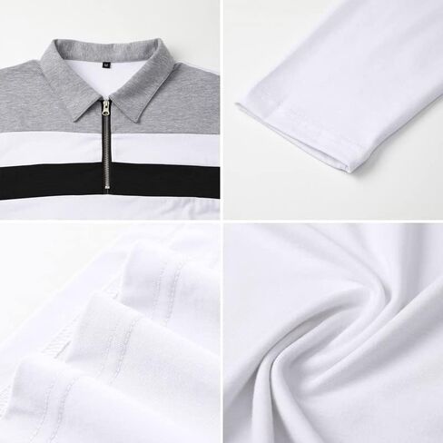 قمصان بولو NAVEKULL للرجال بأكمام قصيرة وطويلة، قميص كاجوال بياقة بسحاب 1/4 in Kuwait