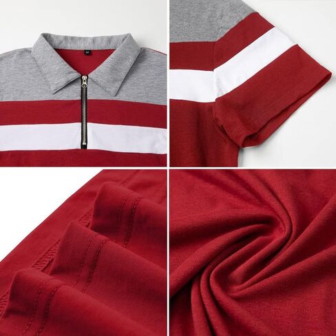 قمصان بولو NAVEKULL للرجال بأكمام قصيرة وطويلة، قميص كاجوال بياقة بسحاب 1/4 in Kuwait