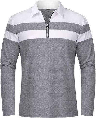 قمصان بولو NAVEKULL للرجال بأكمام قصيرة وطويلة، قميص كاجوال بياقة بسحاب 1/4 in Kuwait