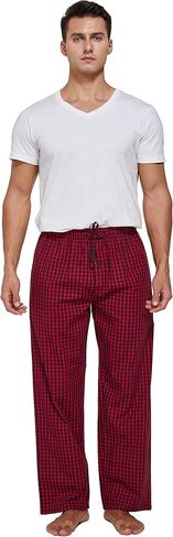 YINC Men's Woven Sleep Pajama Pant Poplin Lounge Pants with Pockets in Saudi Arabia