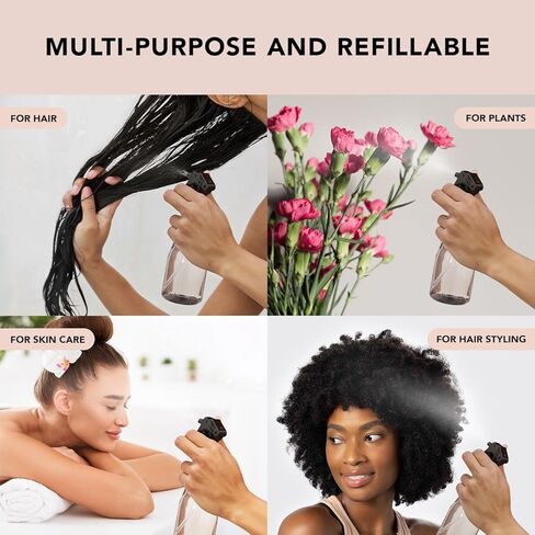 كيتش زجاجة بخاخ ميستر للعناية بالشعر والنباتات والبشرة - زجاجات بخاخ شعر قابلة لاعادة الملء | بخاخ ماء لتصفيف الشعر | هدية للعطلات | زجاجات رذاذ ناعم مع فوهة قابلة للتعديل، قطعة واحدة (6.8 اونصة) in Kuwait