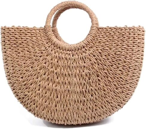 Straw Bag Womens Handbag Handwoven Large Straw Beach Tote Bag Hobo Summer Beach bag Straw Purse in Kuwait