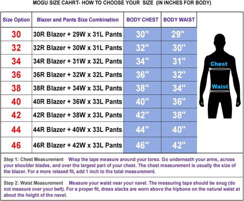 MOGU Mens 3 Piece Dress Suit Slim Fit One Button Side Vents Tuxedo in Kuwait