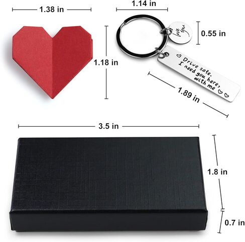 سلسلة مفاتيح درايف سيف لصديقها، Drive Safe I Need You Here With Me Love You، هدايا عيد الميلاد وعيد الحب والكريسماس للزوج والصديق والزوج، قيادة آمنة، مقاس S in Kuwait