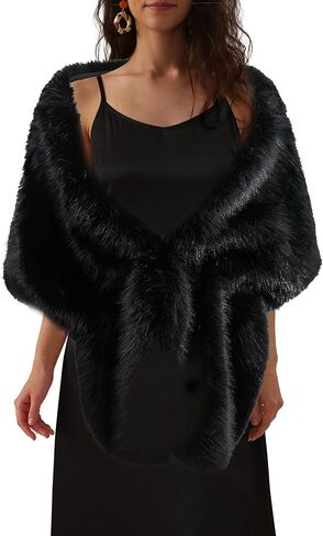 Women's Faux Fur Wraps and Shawls Bolero Bridal Shrug Winter Cape Cover Up for Evening Dress in Saudi Arabia