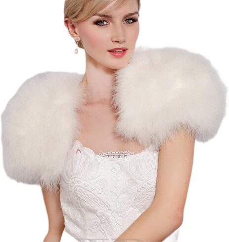 Women Shawls Real Ostrich Feather Cape Fluffy Warm Bridal Shawl Wedding Party for Bride Bridesmaid in Saudi Arabia