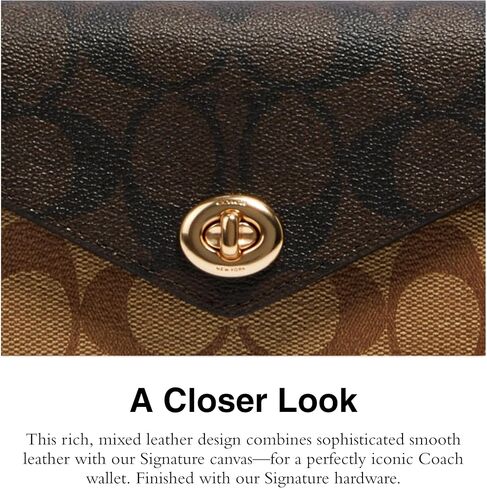 Coach Signature Blocking Envelope Wallet w Chain and Turnlock in Saudi Arabia