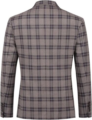 Iynnijoy Mens Plaid Suit Double Breasted Slim Fit 2-Piece Formal Jacket Tux Pants for Prom Wedding Party in Saudi Arabia