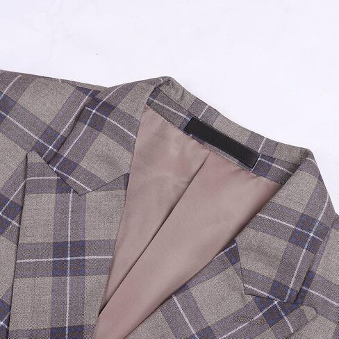 Iynnijoy Mens Plaid Suit Double Breasted Slim Fit 2-Piece Formal Jacket Tux Pants for Prom Wedding Party in Saudi Arabia