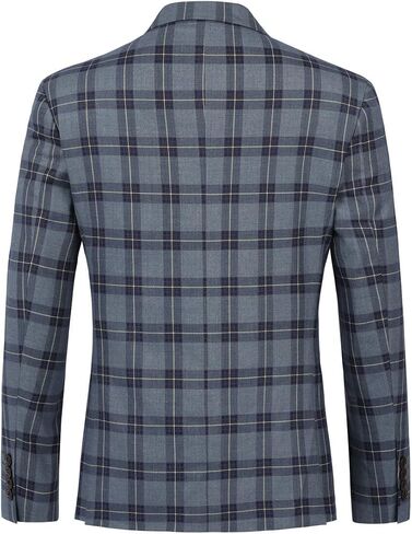 Iynnijoy Mens Plaid Suit Double Breasted Slim Fit 2-Piece Formal Jacket Tux Pants for Prom Wedding Party in Saudi Arabia