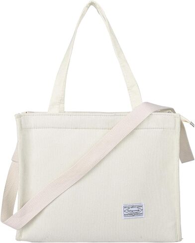 Stylish Corduroy Tote Bag for Women,Zip Crossbody Bag Satchel Handbag,Girls Shoulder Bag Hobo Bag Everyday Tote Bag in Kuwait