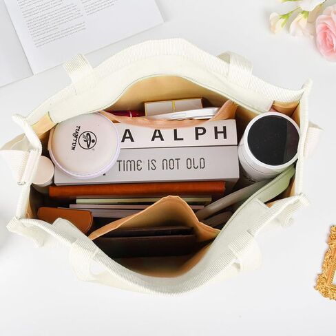 Stylish Corduroy Tote Bag for Women,Zip Crossbody Bag Satchel Handbag,Girls Shoulder Bag Hobo Bag Everyday Tote Bag in Kuwait