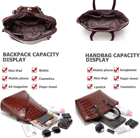 6pcs Set Vintage Backpack Purse for Women Travel Daypack Handbag and Purse Large Tote Shoulder Bags Leather Satchel Bag in Kuwait