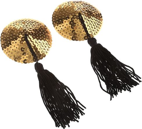 Ayliss® Sequin Lingerie Tassel Breast Bra Stickers Nipple Covers-Gold in Saudi Arabia