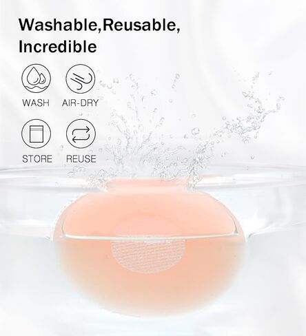 Kmytrze 2 Pairs Silicone Nipple Covers Reusable Sticky Breast Petals Lift Pasties Invisible Adhesive Backless Bra in Saudi Arabia