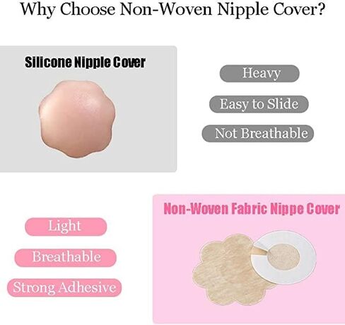 100 قطعة (50 زوجًا) من أغطية الحلمات للنساء من ميدكور، أغطية حلمات للاستعمال مرة واحدة للنساء، بتلات ثدي من الساتان خالية من اللاتكس، بتلات حلمة لاصقة - لون بيج محايد in Kuwait