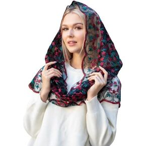 MariaVeils Catholic Mantilla Mass Infinity Veil Church Lace Veil Spanish Chapel Mass Head Covering Veil in Saudi Arabia