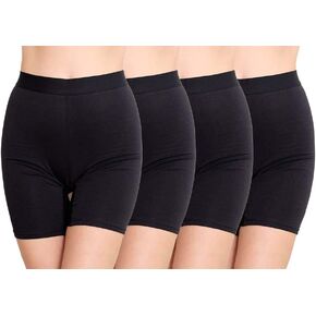 Nabtos Women Cotton Black Boyshort Briefs Underwear Pack 4 Anti Chafing Female Boxer Long Leg Panties Under Dress Underpants in Kuwait