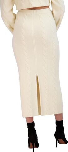 BCBGMAXAZRIA Women's Pull on Cable Knit Midi Pencil Skirt in Saudi Arabia