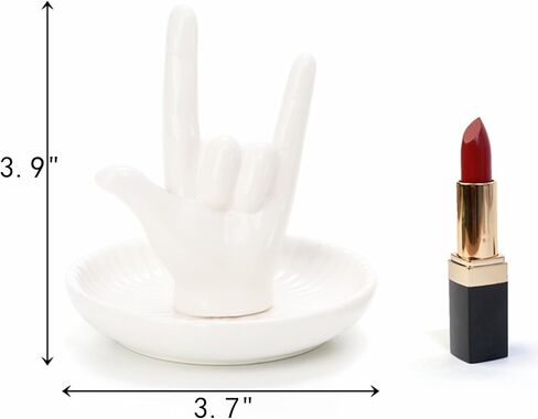 Cididu 2 Pack Hand Ring Holder, I LOVE YOU Hand Jewelry Holder, Porcelain Ring Stand Jewelry Display Dish Mannequin Hand, Anniversary Wedding Valentine's Day Gifts Aesthetic Room Decor for Women Girls in Saudi Arabia