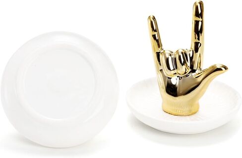 Cididu 2 Pack Hand Ring Holder, I LOVE YOU Hand Jewelry Holder, Porcelain Ring Stand Jewelry Display Dish Mannequin Hand, Anniversary Wedding Valentine's Day Gifts Aesthetic Room Decor for Women Girls in Saudi Arabia