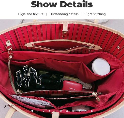 Purse Handbag Silky Organizer Insert Keep Bag Shape Fits LV Neverfull PM/MM/GM Bags, Luxury Handbag Tote Lightweight Sturdy(Black, Neverfull PM) in Saudi Arabia