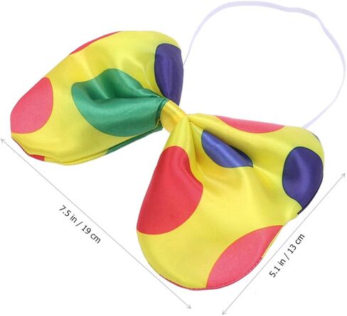 jojofuny مهرج ربطة العنق البولكا نقطة الزخرفية Bowknot متعدد الألوان دور اللعب طوق تأثيري حلي يتوهم الملحقات لأداء حفلة تنكرية in Kuwait