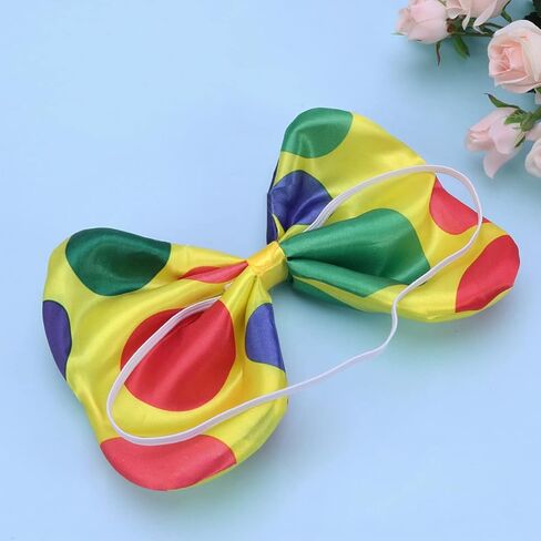 jojofuny مهرج ربطة العنق البولكا نقطة الزخرفية Bowknot متعدد الألوان دور اللعب طوق تأثيري حلي يتوهم الملحقات لأداء حفلة تنكرية in Kuwait