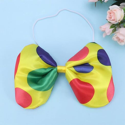 jojofuny مهرج ربطة العنق البولكا نقطة الزخرفية Bowknot متعدد الألوان دور اللعب طوق تأثيري حلي يتوهم الملحقات لأداء حفلة تنكرية in Kuwait