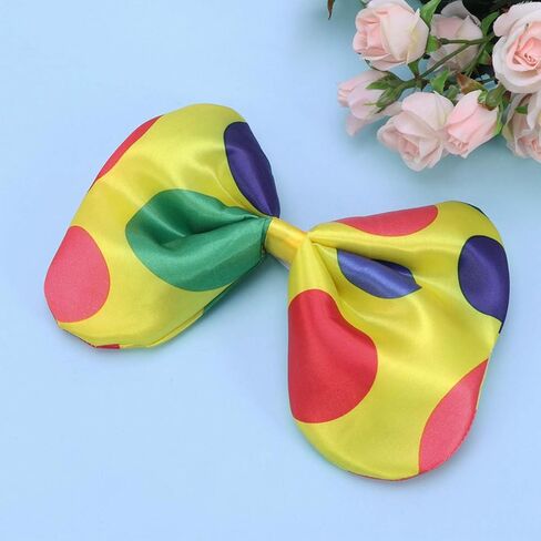 jojofuny مهرج ربطة العنق البولكا نقطة الزخرفية Bowknot متعدد الألوان دور اللعب طوق تأثيري حلي يتوهم الملحقات لأداء حفلة تنكرية in Kuwait