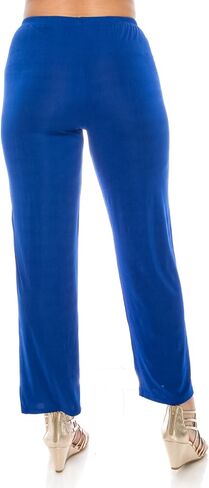 Jostar Women's Elastic Waist Pants – Pull On Stretch Basic Soft Casual Trouser in Saudi Arabia