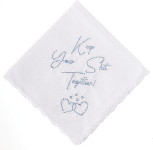 Keep Your Shit Together Wedding Handkerchief in Blue- Something Blue Bridal Keepsake Bride Mother in Saudi Arabia