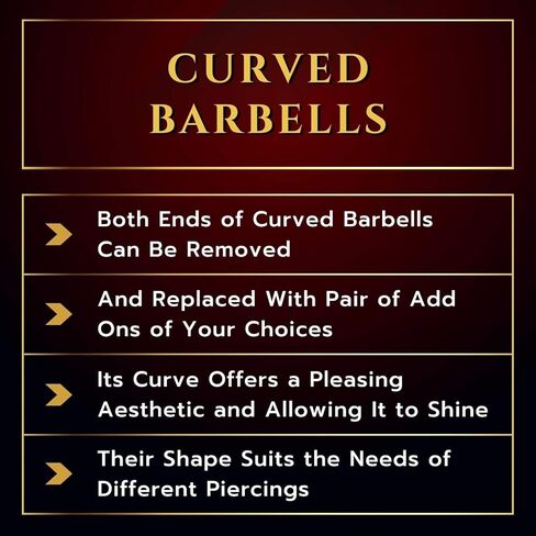 MATIGA 2Pcs Anodized Titanium 16g 8mm 10mm Curved Barbell Ring Piercing Jewelry Eyebrow Rook Lip Tragus Helix 3mm Ball More Choices in Saudi Arabia