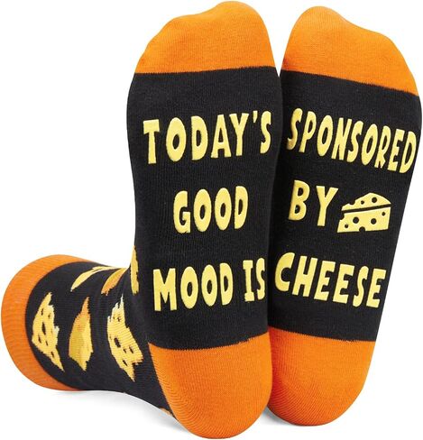 HAPPYPOP Cheese Socks Men Women, Funny Cheese Gifts Cheese Lovers Gifts, Food Socks in Kuwait